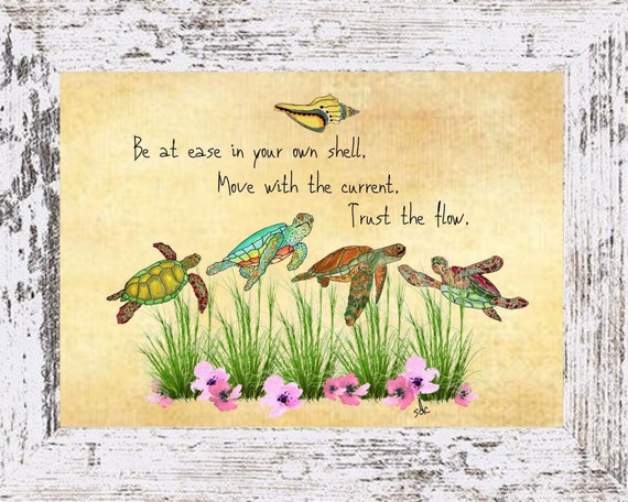Four Sea Turtles Coastal Decor,SeaTurtles Framed Art Print,Boho Style Art,Nautical Watercolor,Tropical Wall Art,Ocean Painting,Note Cards