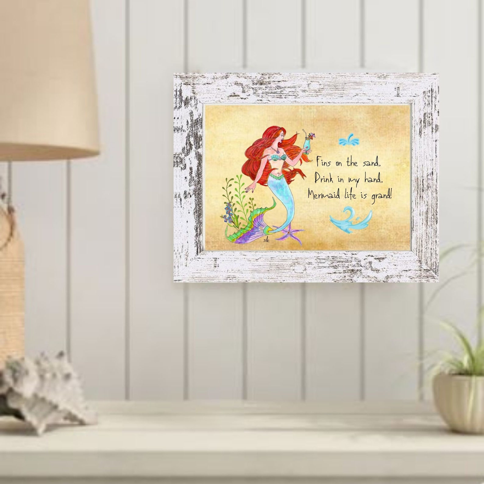 Mermaid Life is Grand Art Print Mermaid Artwork Mermaid Etsy