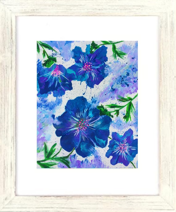 Blue Hibiscus Framed Art Print, Framed Hibiscus Artwork, Hibiscus Art, Tropical Hibiscus Print, Abstract Hibiscus, Hibiscus Flowers