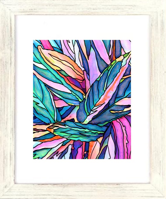 Sweet Ginger Art Print, Framed Ginger Plant Artwork, Ginger Plant Art, Tropical Art, Coastal Decor, Colorful Ginger Plant