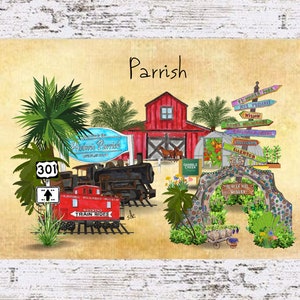 Parrish Coastal Decor,Parrish Framed/Unframed art Print,Boho Style Art,Nautical Watercolor,Tropical Wall Art,Parrish Florida,Note Cards