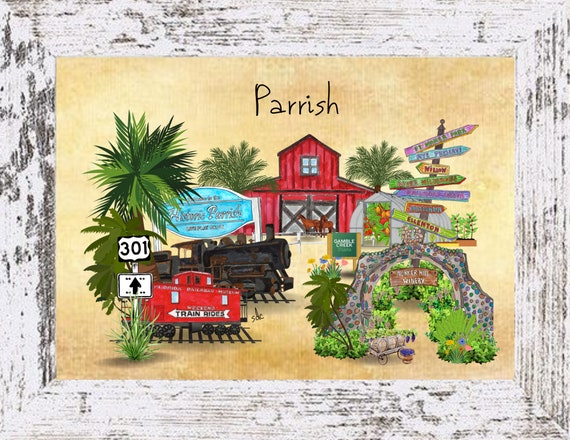 Parrish Coastal Decor,Parrish Framed art Print,Boho Style Art,Nautical Watercolor,Tropical Wall Art,Parrish Florida