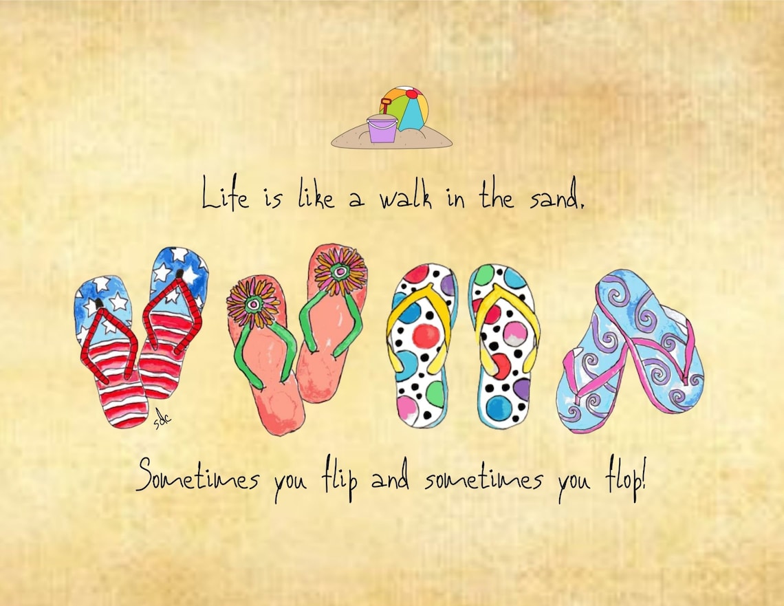 Flip Flops Art Print Flip Flops Artwork Flip Flops - Etsy
