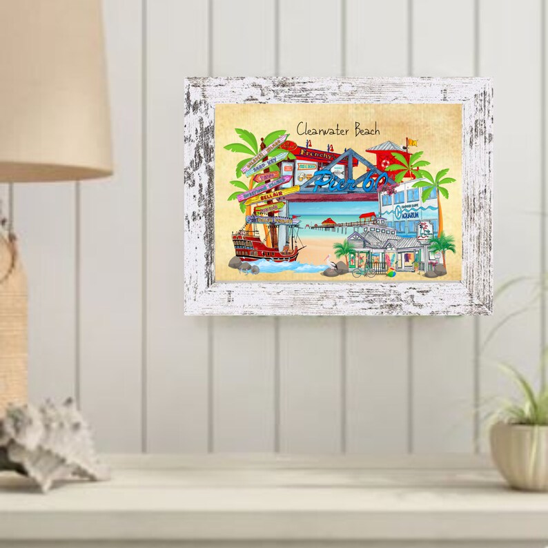 Clearwater Beach Coastal Decor,clearwater Beach Framed Art Print,boho