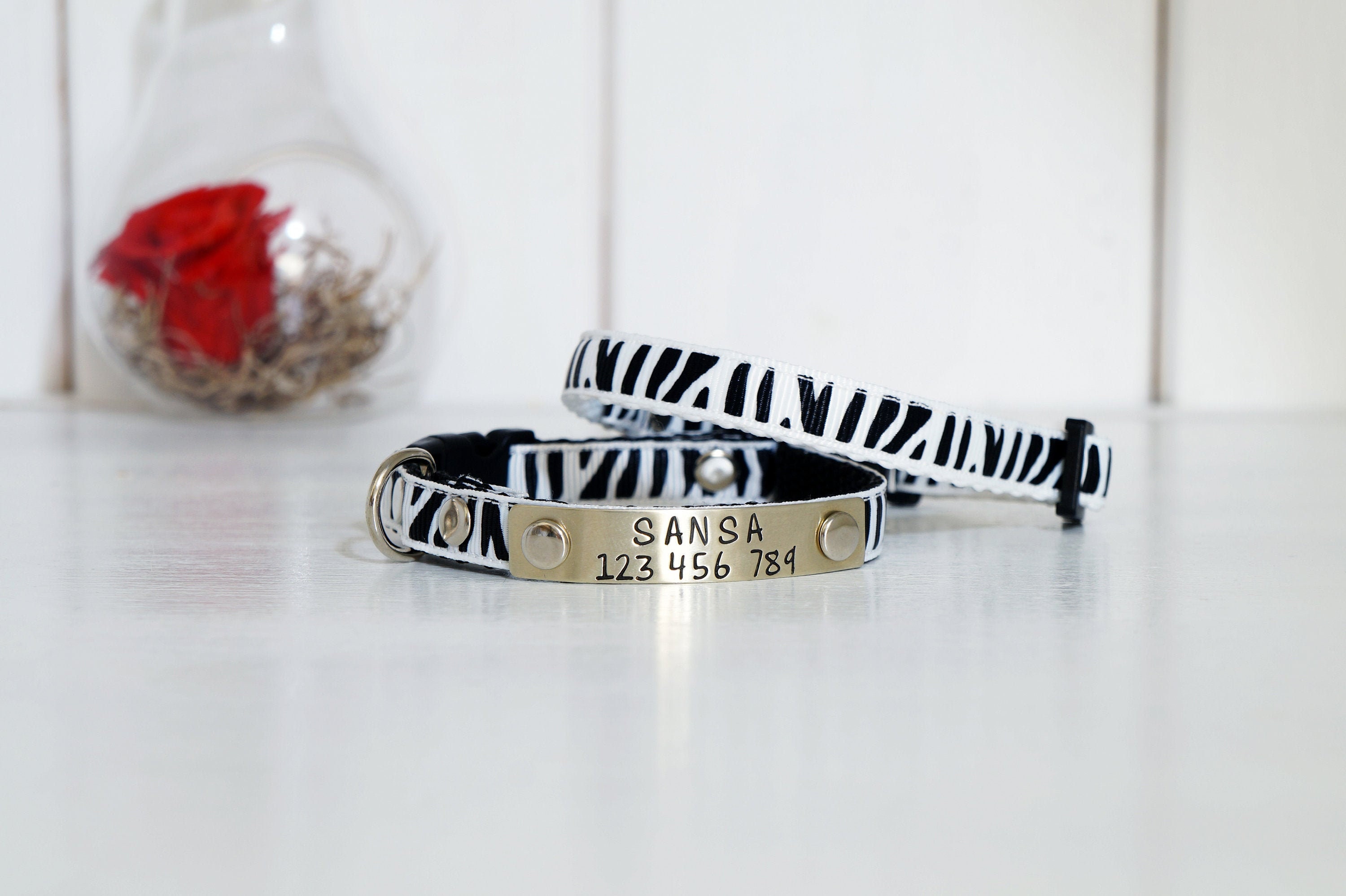 Black & White Cat Collar. Modern Cat Collar. Personalized Cat Etsy