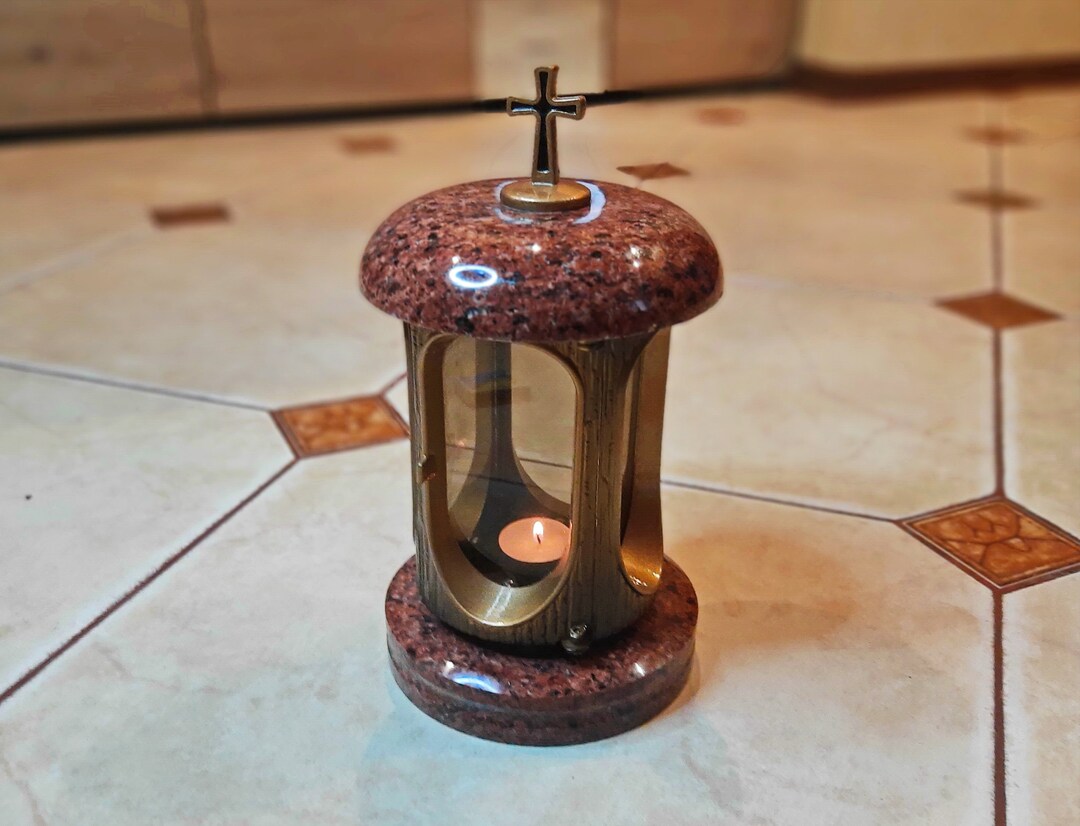 Memorial Candle Holder, Tombstone Candle Sconce, Memorial Lantern