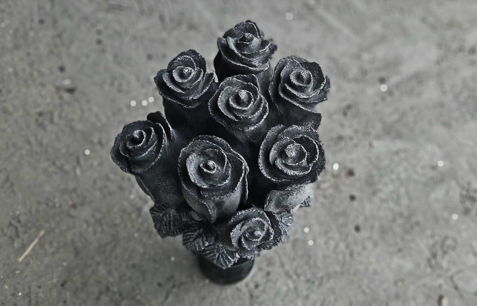 A Bouquet of Roses Carved of Granite Cemetery Flowers Etsy