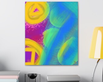 Impresión abstracta en lienzo colorido, arte 'Mirage Whirlwind'