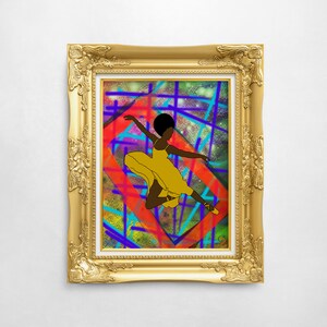 black ballerina wall art, ballet dancer art, ballerina painting, ballet illustration, ballet print, dancer wall art, black ballerina art