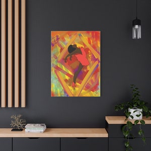 black ballerina wall art, Black woman ballerina, Colorful dancer painting, ballet dancer art, ballerina painting, dancer wall art