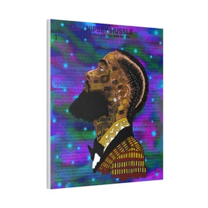 Nipsey Hussle Art, Harlem Artist Canvas, Pop Culture Portrait image 7