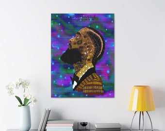 Nipsey Hussle Art, Harlem Artist Canvas, Pop Culture Portrait