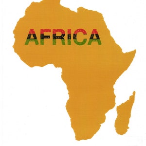 African Art Print, Africa Map, Modern Wall Art (8x11)