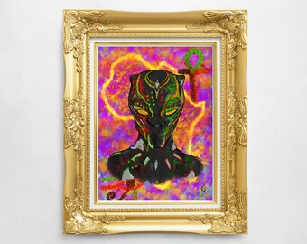 Wakanda Forever Art Print, Black Panther Inspired, Signed (8x10)
