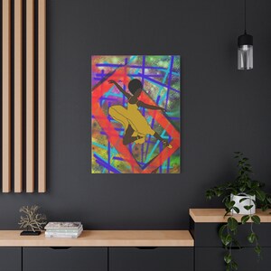 black ballerina wall art, Black woman ballerina, Colorful dancer painting, ballet dancer art, ballerina painting, dancer wall art
