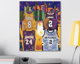 Impresión artística en lienzo de la camiseta de Kobe Bryant de los Lakers, camiseta de la estrella