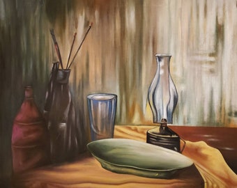 Abstract Still Life Painting, Original Acrylic Artwork (20x24)