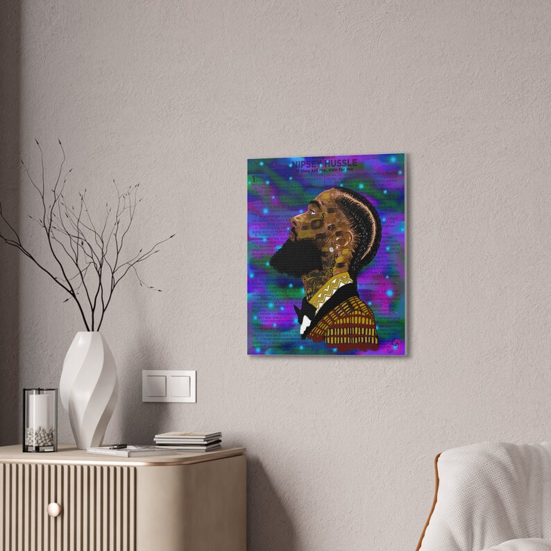 Nipsey Hussle Art, Harlem Artist Canvas, Pop Culture Portrait image 8