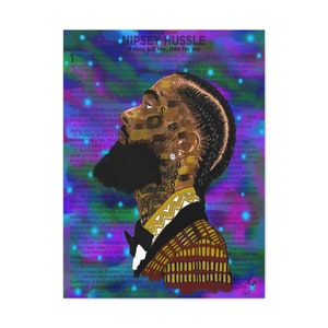 Nipsey Hussle Art, Harlem Artist Canvas, Pop Culture Portrait image 2
