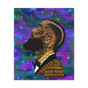 Nipsey Hussle Art, Harlem Artist Canvas, Pop Culture Portrait image 6