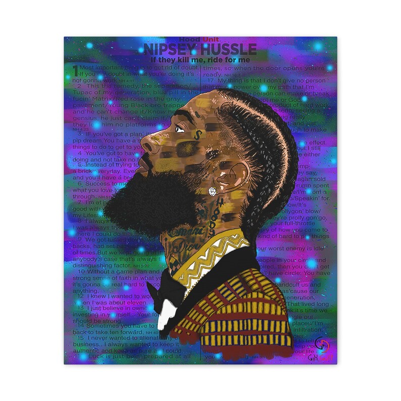 Nipsey Hussle Art, Harlem Artist Canvas, Pop Culture Portrait image 6