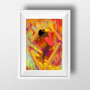 black ballerina wall art, ballet dancer art, ballerina painting, ballet illustration, ballet print, dancer wall art, black ballerina art