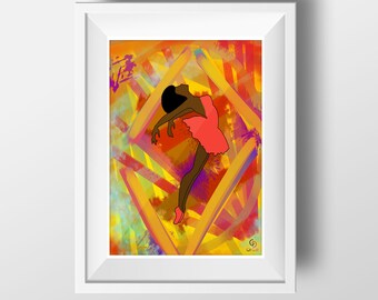 Black Ballerina Art Print, Freedom Of Dance, Signed