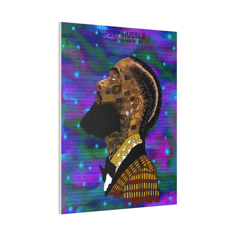 Nipsey Hussle Art, Harlem Artist Canvas, Pop Culture Portrait image 3