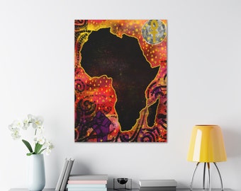 Abstract Africa Art Print, Harlem Artist, Black Empowerment Canvas