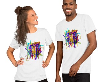 Abstract Face Art T-Shirt, Geometric Design, Modern Tee