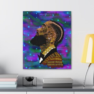 Nipsey Hussle Art, Harlem Artist Canvas, Pop Culture Portrait image 5
