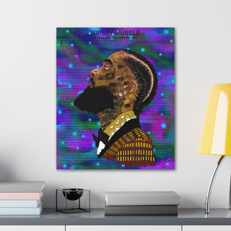 Nipsey Hussle Art, Harlem Artist Canvas, Pop Culture Portrait image 5