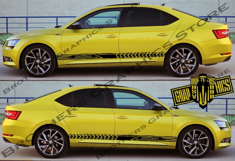 Sports Car Decoration Stickers Body Line Graphic Decal RS Lettering Black Blue