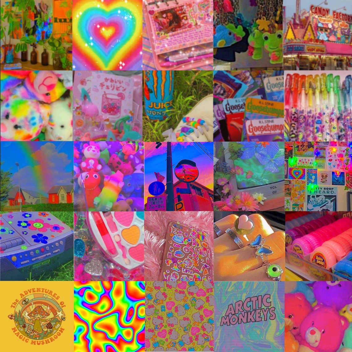 Kidcore Wall Collage Kit Kidcore Room Decor College Dorm Etsy