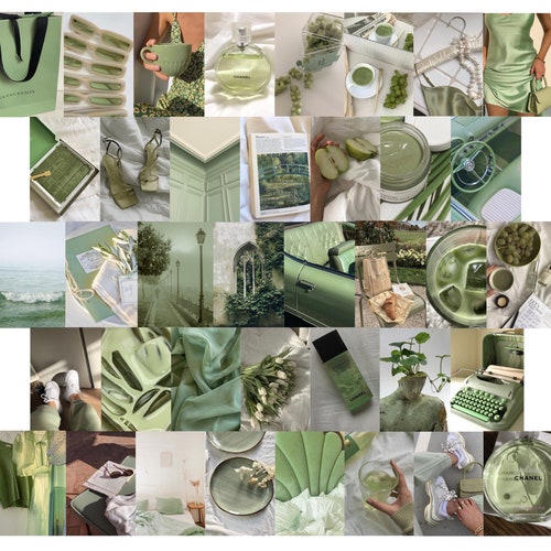 50pc Sage Green Aesthetic Glossy Photos Wall Collage Kit | Etsy