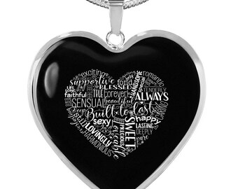 Loving Words Heart-Shape Pendant Necklace