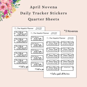 APRIL Maandelijkse Novena Box Stickers - Katholiek Gebed / Toewijding Herinnering - Planner / Gebed Journal Stickerbladen