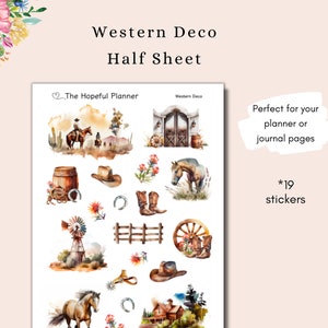 Western Decorative Sticker Sheet - 2023 Ranch Themed Stickers for Planners and Journals