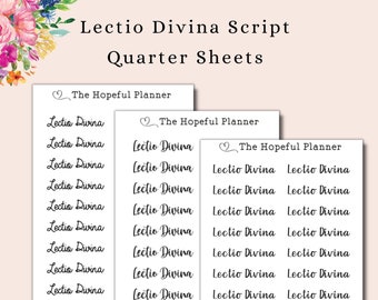 Lectio Divina script stickers - Catholic Scripture Meditation Reminder - Catholic Planner and Journal Sticker Sheet