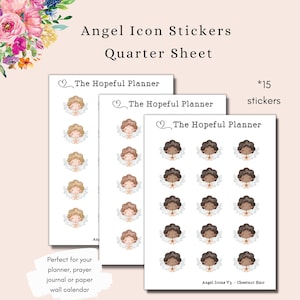 Kleine Engel Icon Stickers - Christelijke Aquarel Decoratieve Sticker blad voor Planners en Tijdschriften