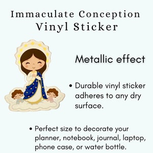 Immaculate Conception Metallic Vinyl Decal Sticker  - Catholic Faith- Marian Devotion