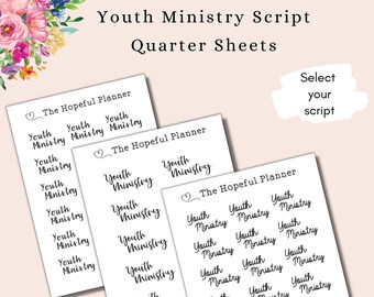 Youth Ministry Script sticker- Group Meeting Reminder - Christian Planner sticker sheet