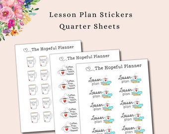Lesson Plan Stickers - Teacher Lesson Planning stickers - Sticker sheets for teacher and homeschool planners