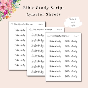 Bible Study Sticker Sheet - Scripture Reminder Stickers - Faith Planner Stickers