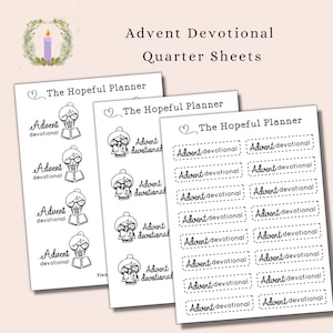 Advent Devotional Stickers - Box or Planner Girl Reminder stickers - Christian Planner / Journal sticker sheet for Advent Journaling