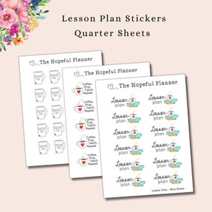 Lesson Plan Stickers - Teacher Lesson Planning stickers - Sticker sheets for teacher and homeschool planners