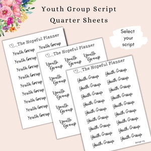 Jeugdgroep Script Sticker - Meeting Reminder - Christelijke planner stickervel