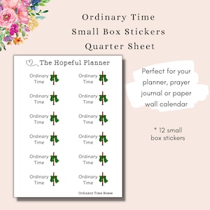 Ordinary Time Sticker Word Boxes - Catholic Liturgical Season Planner / Journal sticker sheet