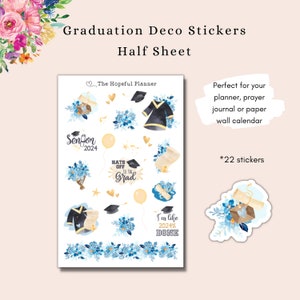 2024 Graduation Themed Decorative & Countdown Stickers  - Stickers for High School or College Graduate planners and paper calendars