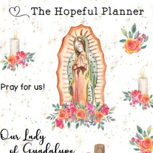 Lady of Guadalupe Catholic Feast Day Sticker Sheet - Stickers for Planner / Bible / Prayer Journal Sticker Sheet